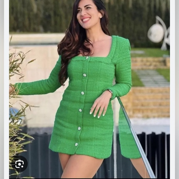 Zara Textured Weave Dress. New W/Tags. - Picture 3 of 12